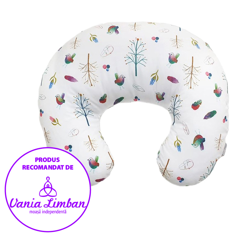 Perna de Alaptare Fiziologica Husa Bumbac Model Pasari 72 cm [3]