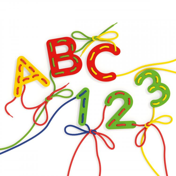 Joc cu sireturi Montessori ABC+123 [3]