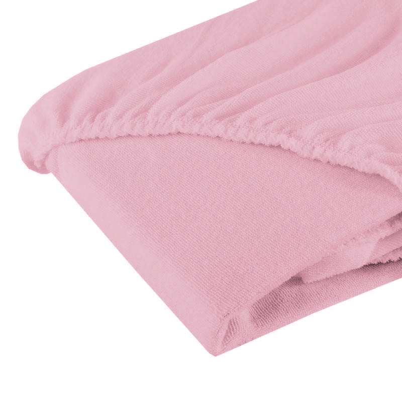 Cearsaf cu elastic din frotir Roz 120/60 cm [2]