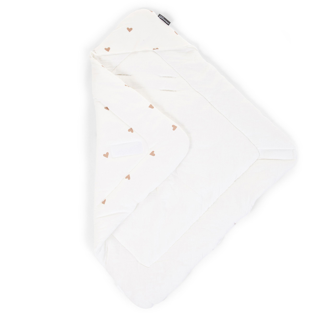 Paturica de infasat Childhome Jerse/Muselina 75x75 cm, Inimioare [2]