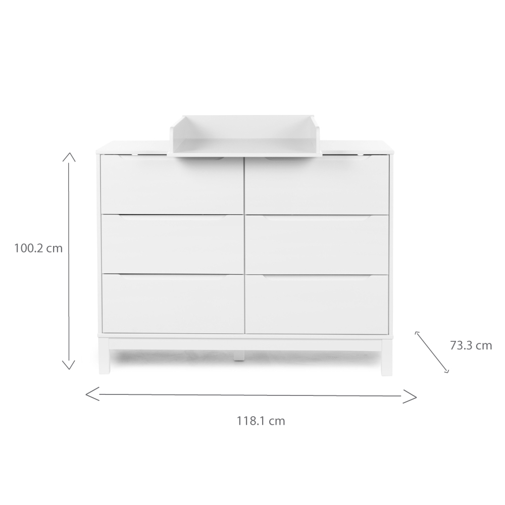 Comoda Childhome Jota 118.1x73.3x100.2 cm cu masa de infasat, MDF Alb [5]
