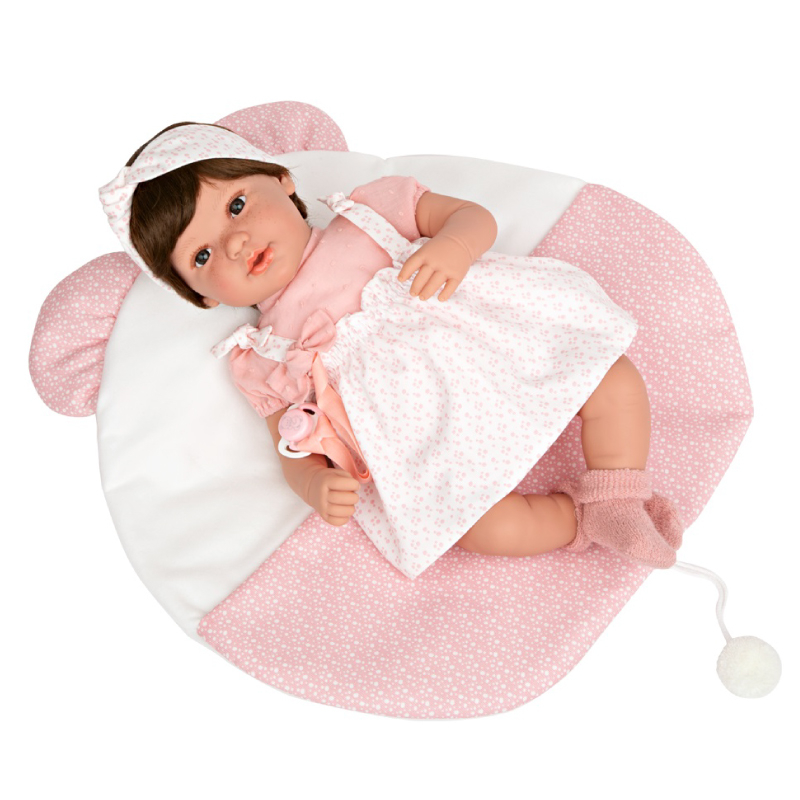 Papusa care rade Arias Iria Elegance 45 cm si paturica Pink/White [2]