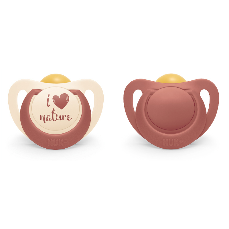 Suzeta Nuk for Nature Latex M1, 0-6 luni, Set 2 Bucati, Rosu [2]