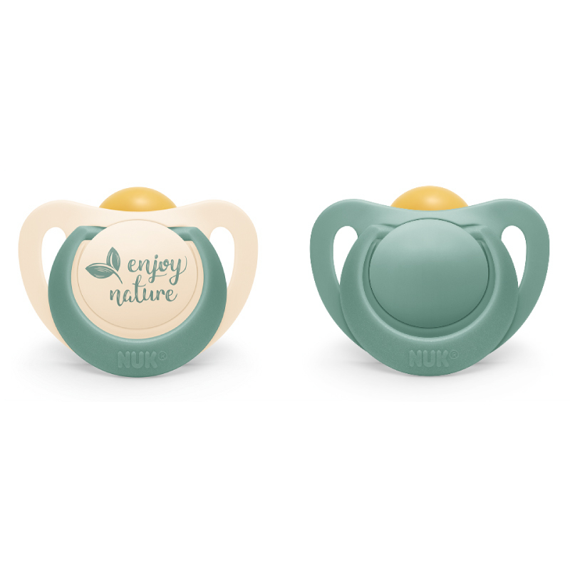Suzeta Nuk for Nature Latex M1, 0-6 luni, Set 2 Bucati, Verde [2]