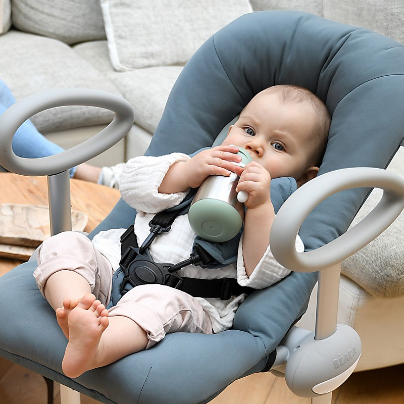 Cana cu pai din inox Beaba 250 ml Sage Green [5]