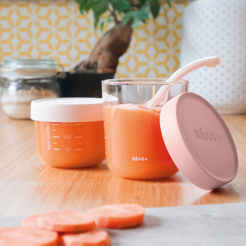 Set 2 recipiente sticla 150/250ml - Roz [2]