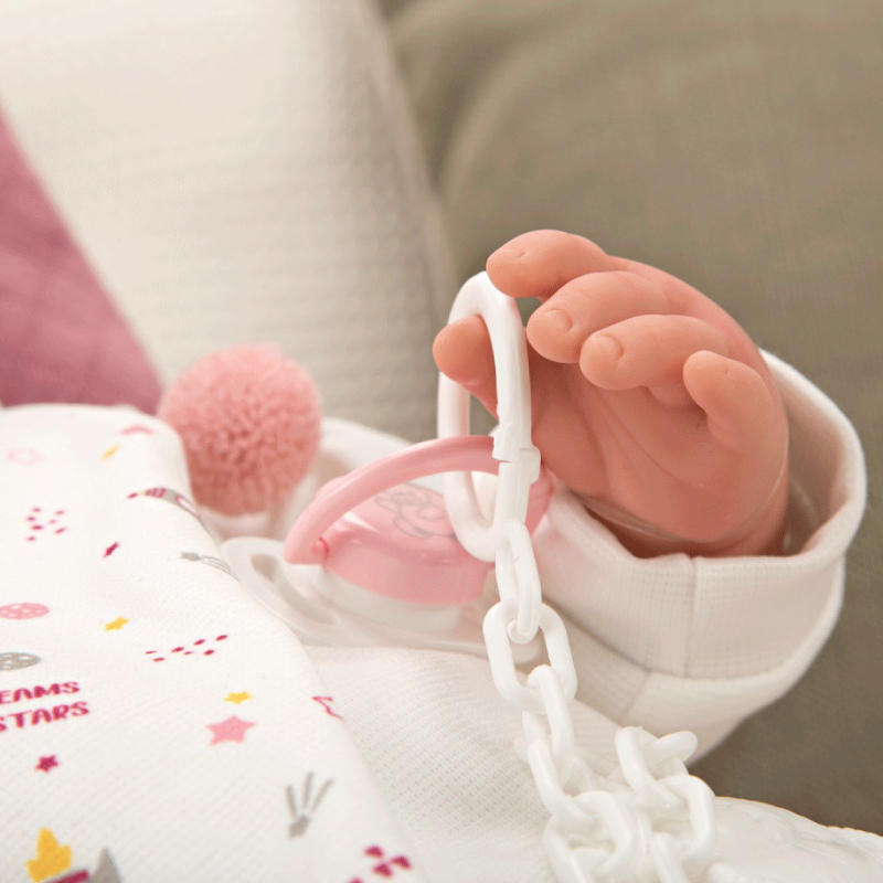 Papusa cu greutate reala Arias Mies Elegance 45 cm si paturica Pink/White [4]