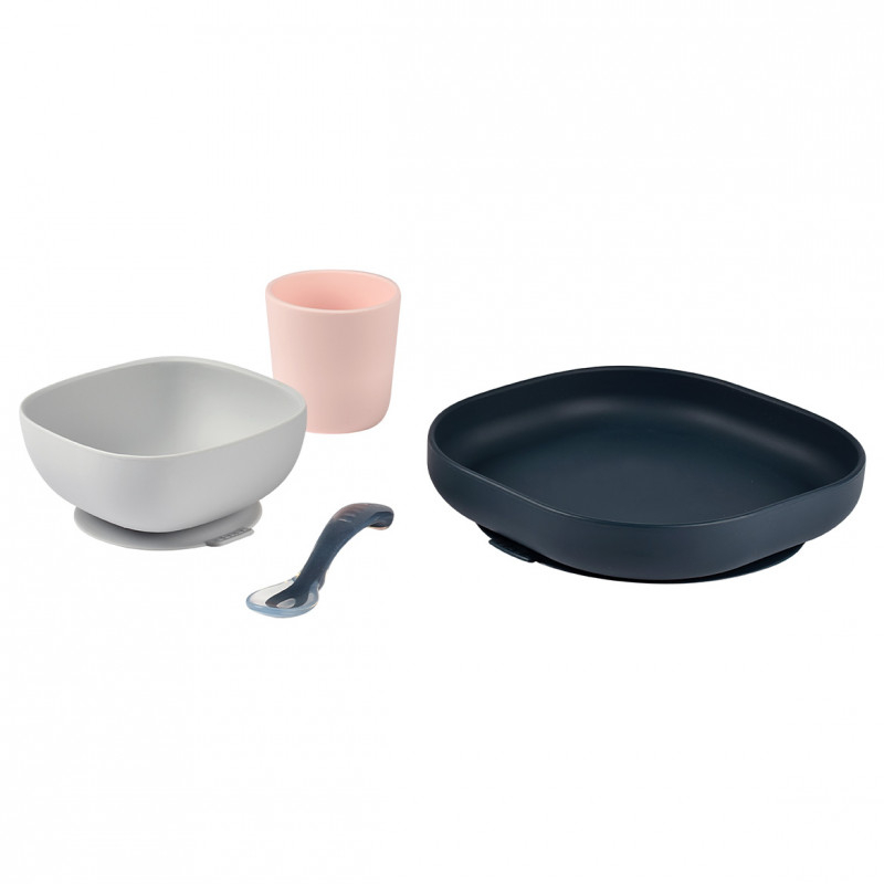Set de masa silicon Beaba 4 piese Night Blue [2]