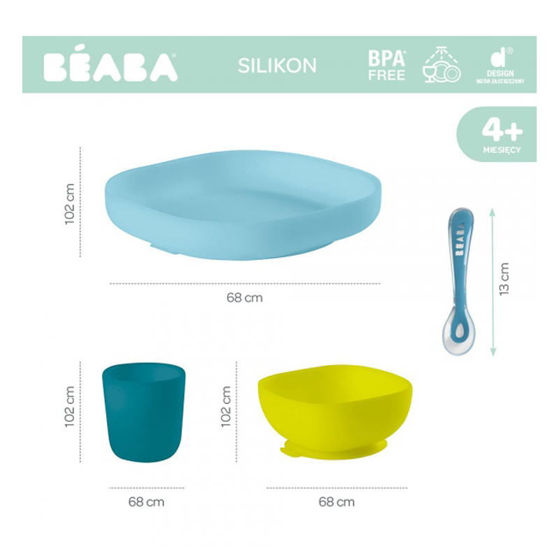 Set de masa silicon 4 piese Bleu [11]