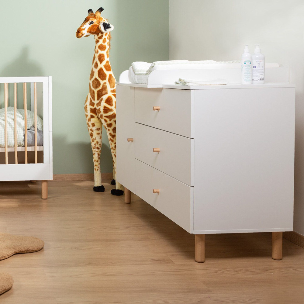 Comoda Childhome Wonder White 137x75x93 cm cu masa de infasat [7]