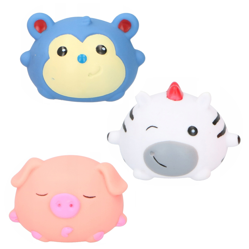 Set 3 jucarii de baie Eddy Toys, Porcusor, Soricel, Zebra [3]