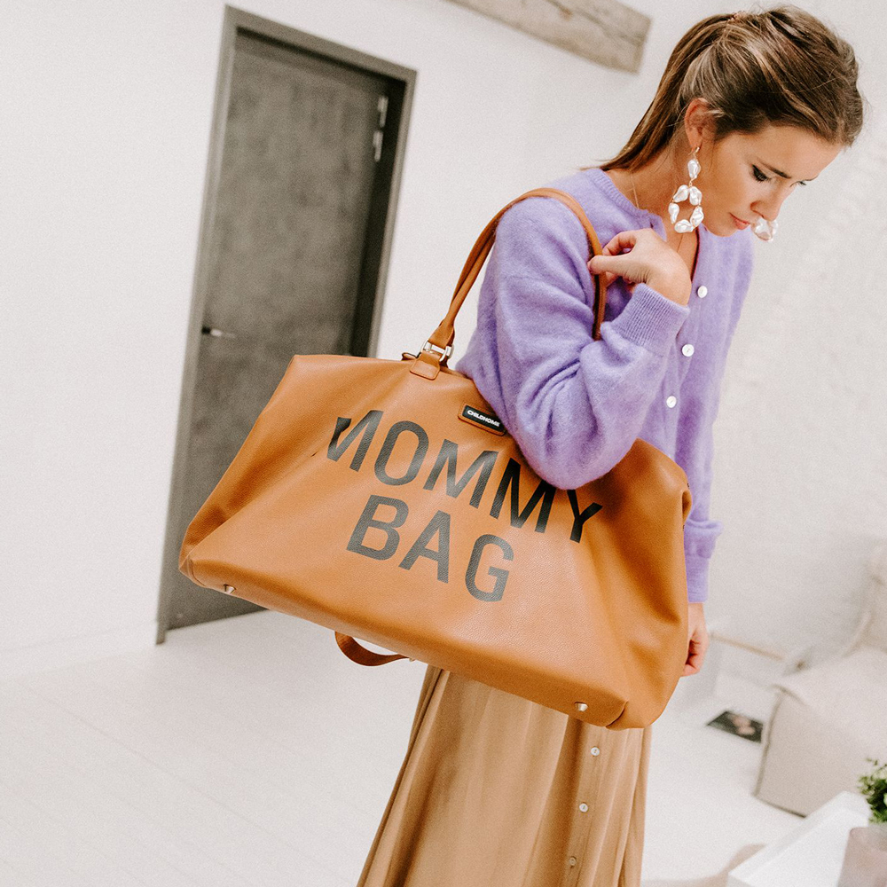 Geanta de infasat Childhome Mommy Bag piele ecologica Maro [8]