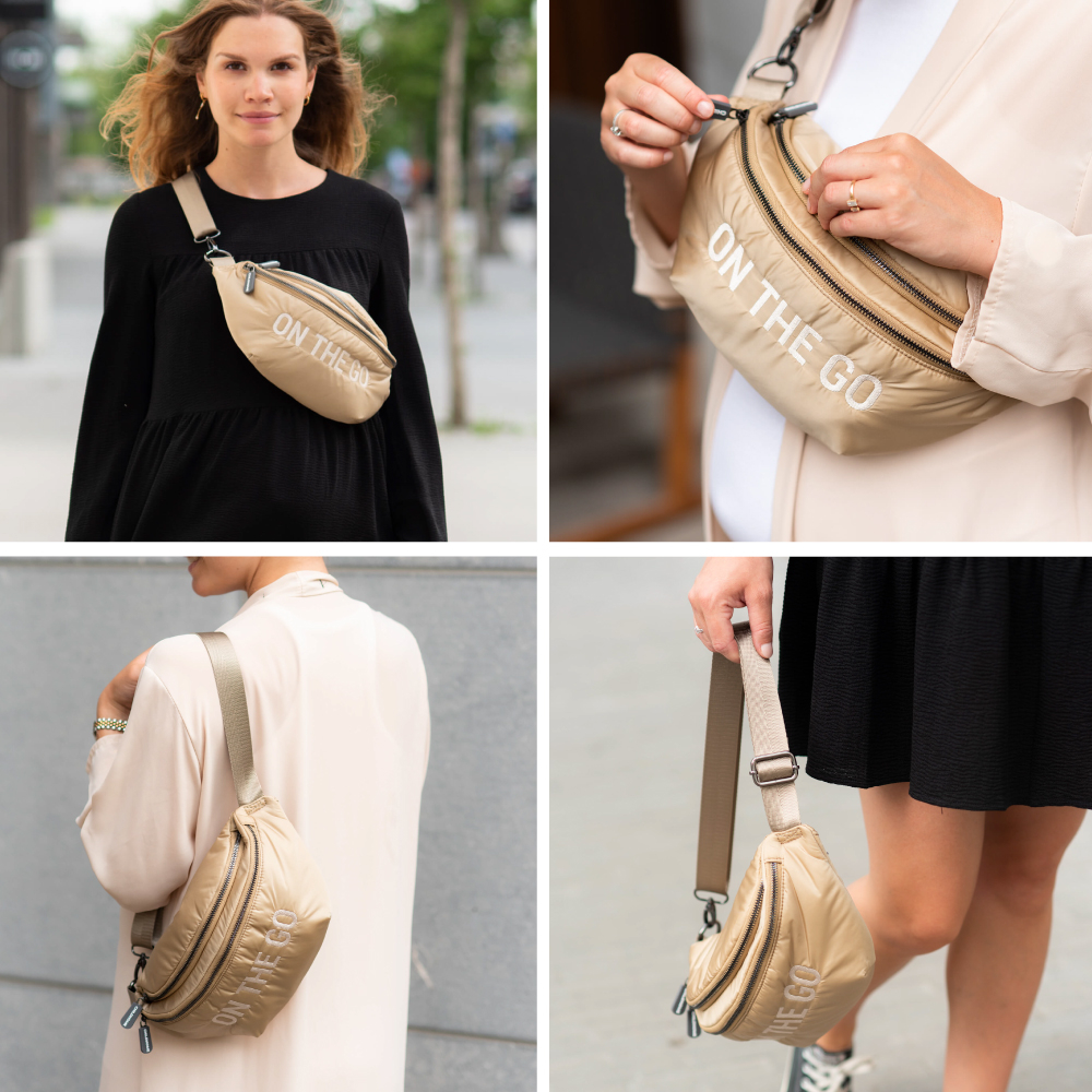 Geanta matlasata Childhome Banana On The Go Bej [4]