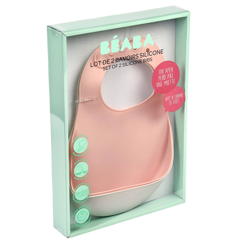 Set 2 Bavete silicon Beaba Old Pink/Light Grey [5]