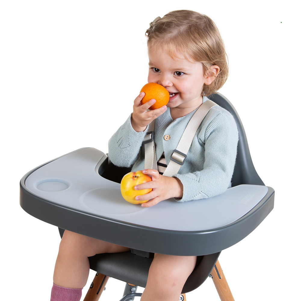 Tavita scaun de masa Childhome Evolu + Protectie din silicon, Antracit [4]