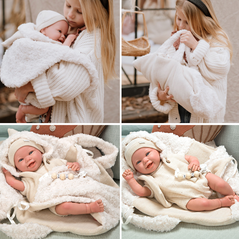 Papusa Reborn bebelus realist Arias Diego 45 cm Beige [7]