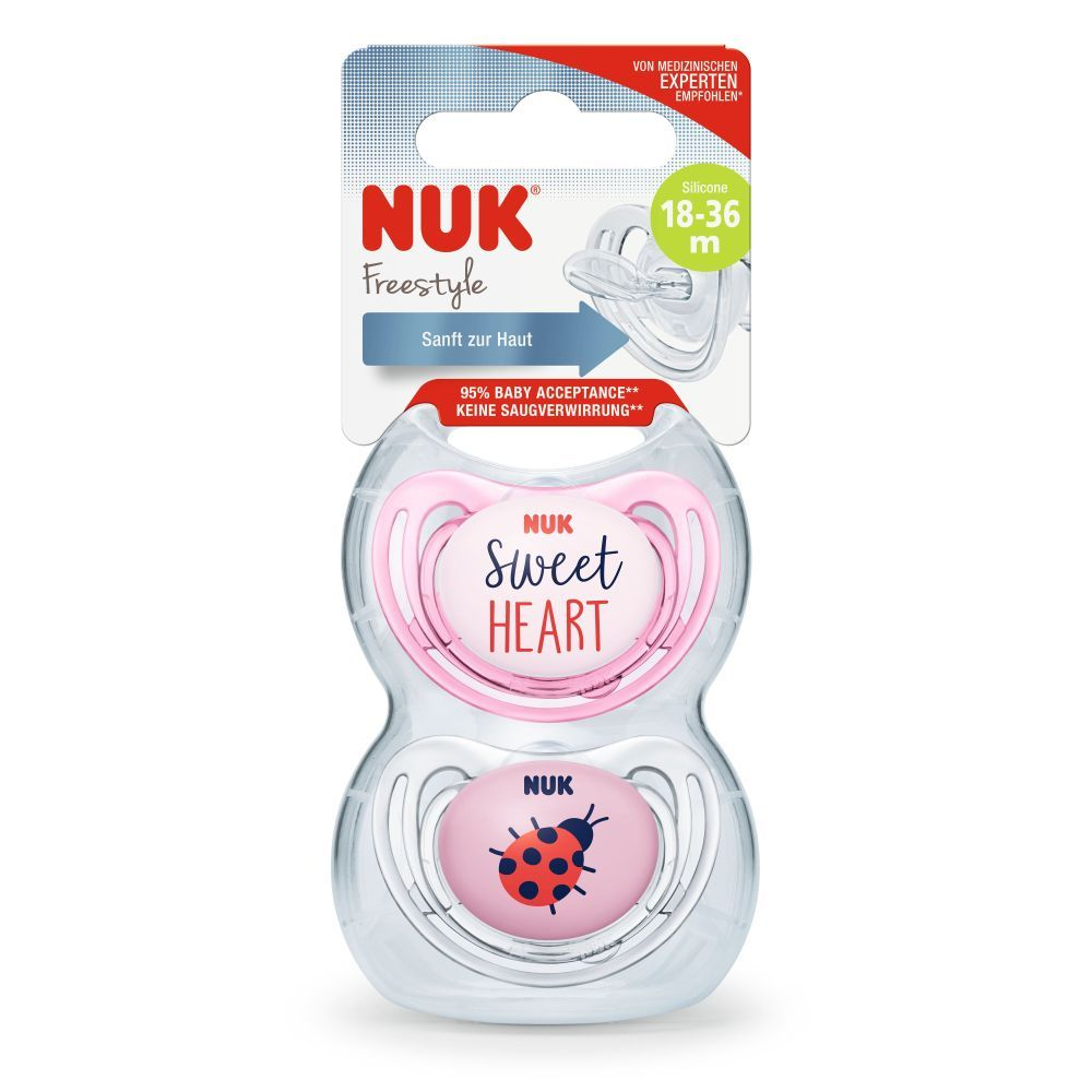 Nuk Suzeta Freestyle Silicon M3 Rose 18-36  luni 2 Bucati Set [2]