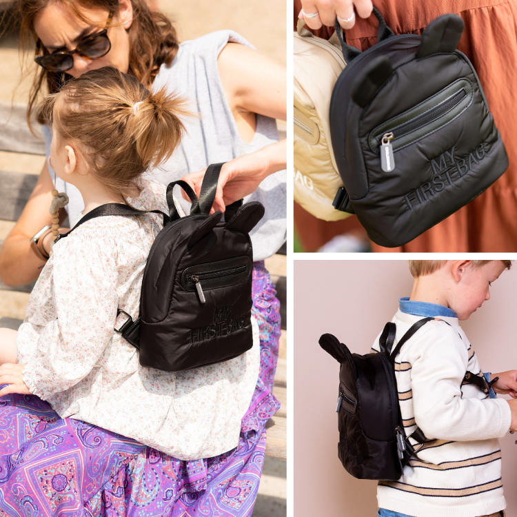 Rucsac pentru copii matlasat Childhome My First Bag Negru [5]