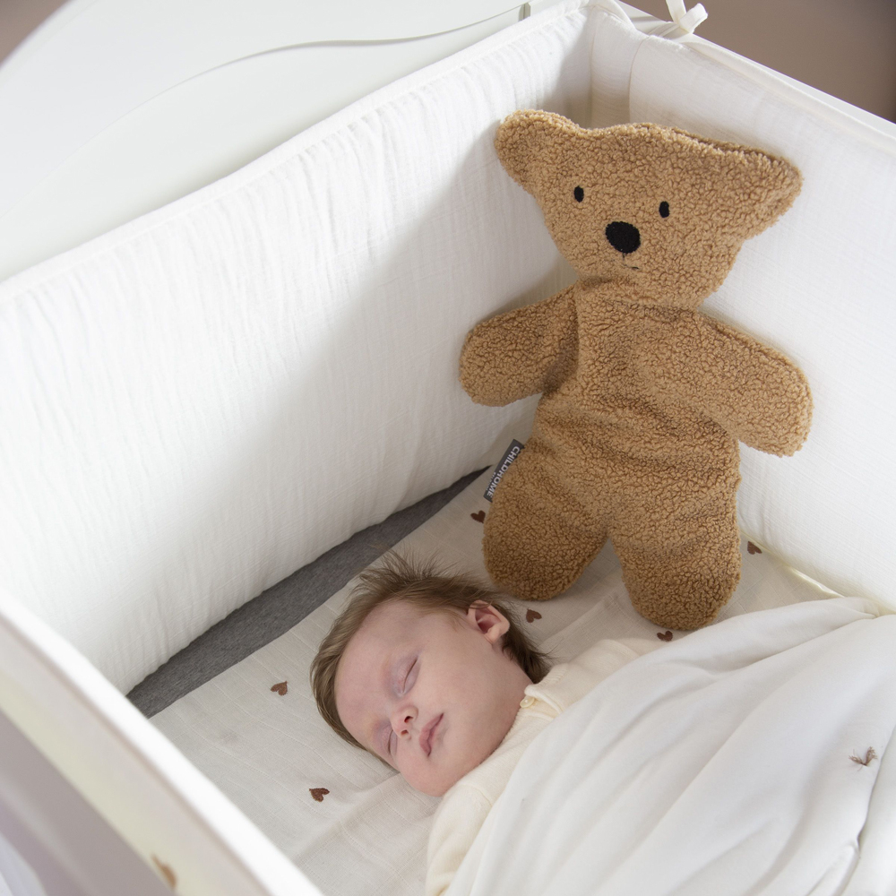 Protectie patut Childhome Jerse/Muselina 35x170 cm, Inimioare [2]