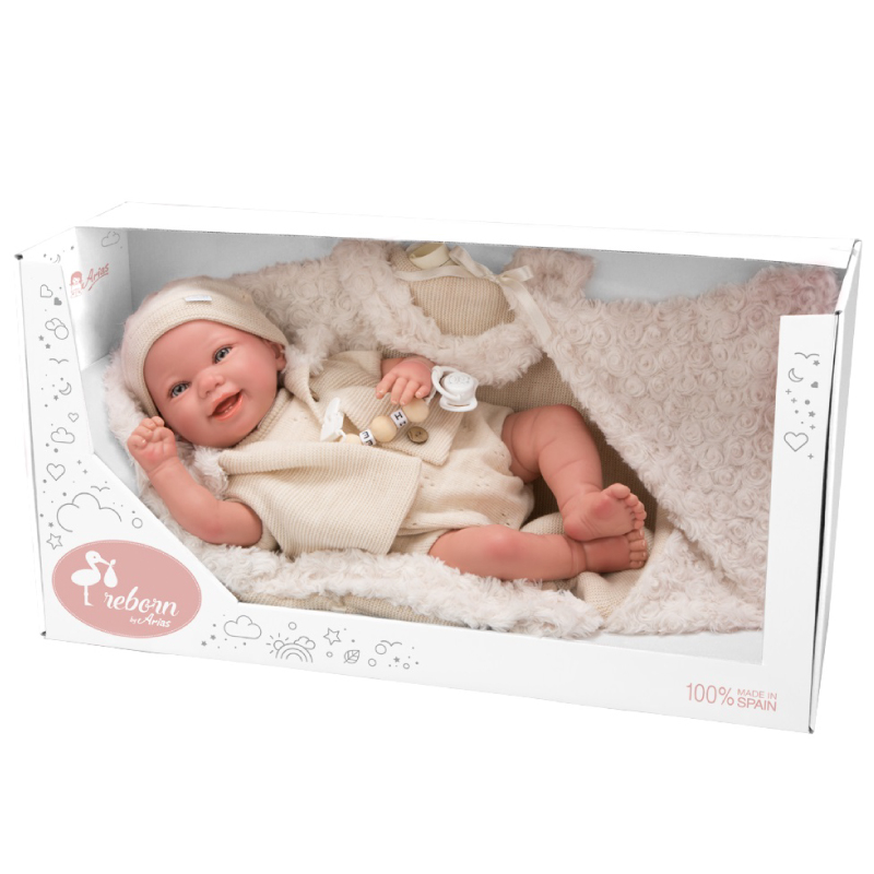 Papusa Reborn bebelus realist Arias Diego 45 cm Beige [8]