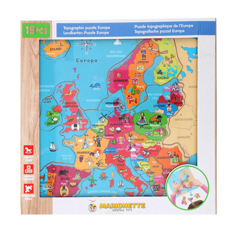 Puzzle din lemn Europa Marionette 19 piese [2]