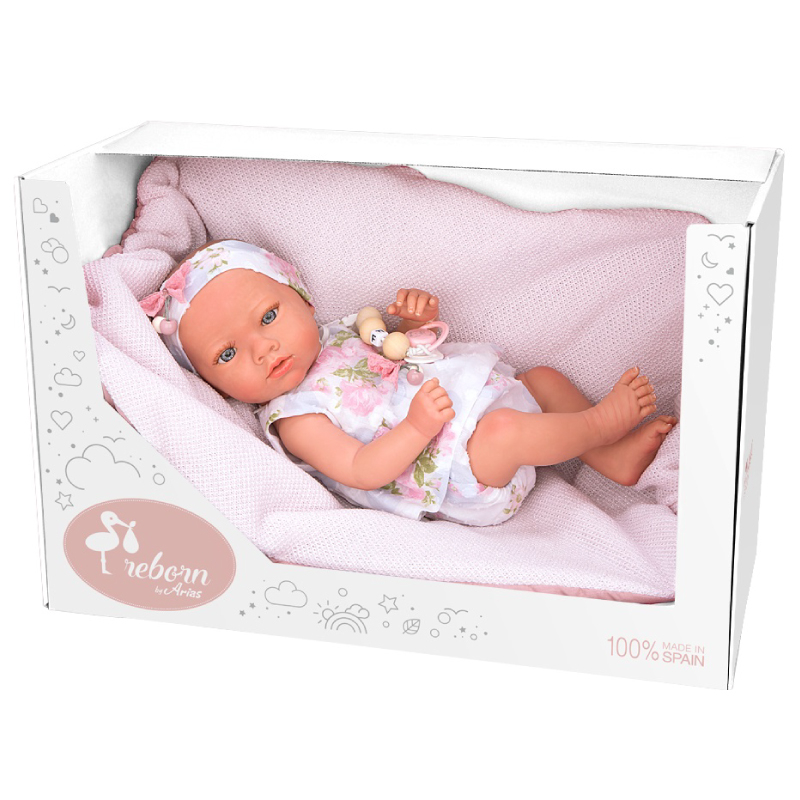 Papusa Reborn bebelus realist Arias Inna 38 cm White/Pink [8]