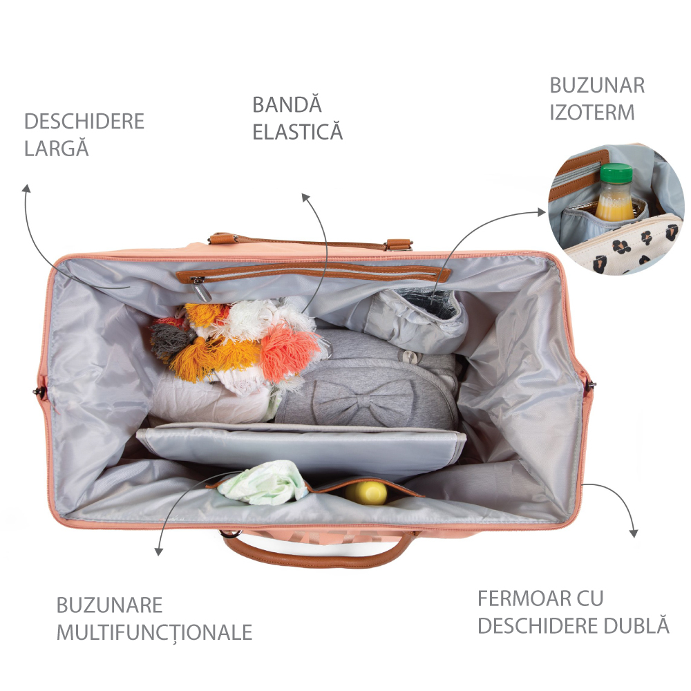 Geanta de infasat Childhome Mommy Bag Roz [4]