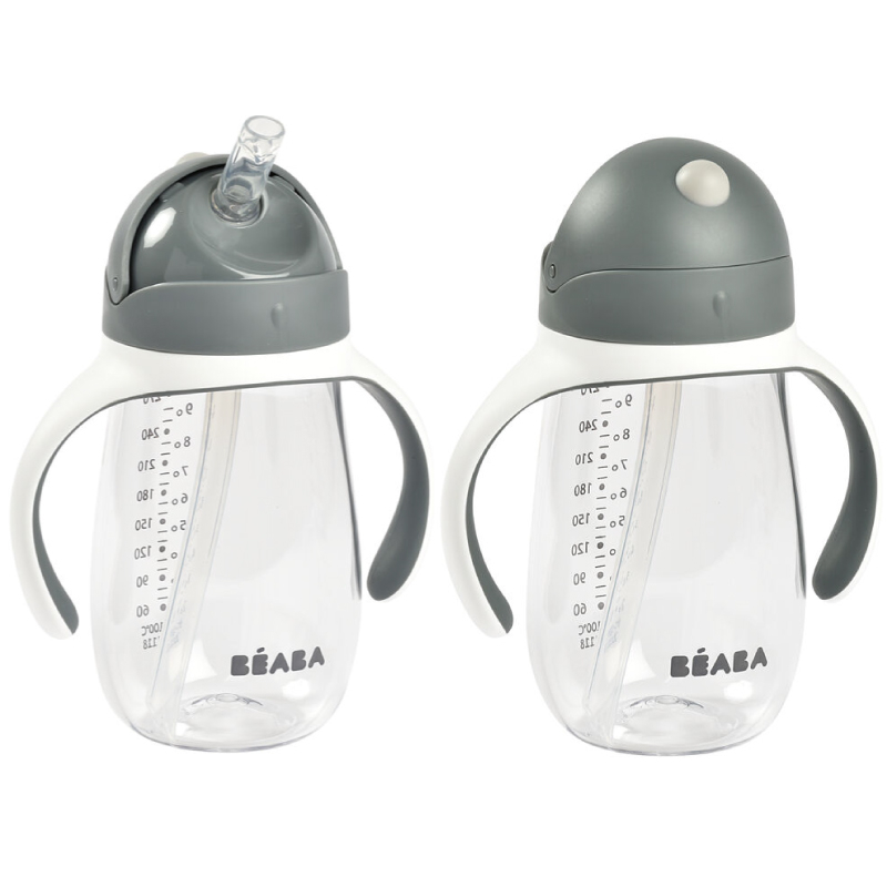 Cana cu pai din Tritan Beaba 300 ml Mineral Grey [2]