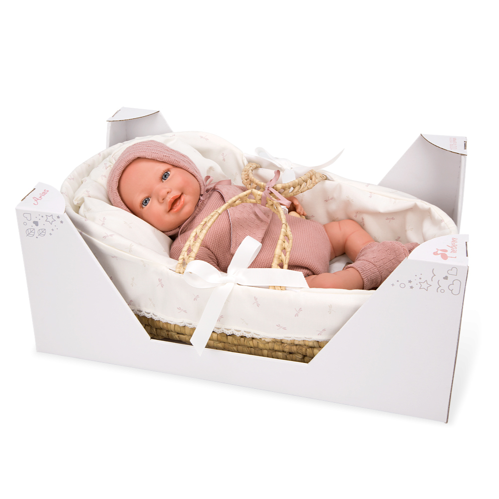 Papusa Reborn bebelus realist Arias Avana 45 cm si cos din rachita [6]