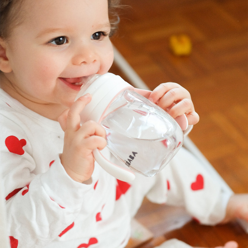 Biberon de invatare 2 in 1 din Tritan Beaba 210 ml Windy Blue [5]