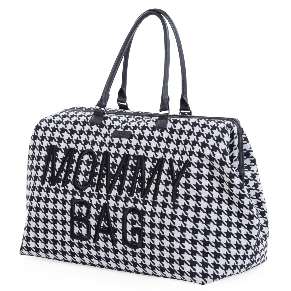 Geanta de infasat Childhome Mommy Bag Pied de Poule Negru [3]