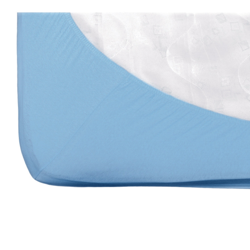 Cearsaf cu elastic jerse din bumbac Bleu 120/60 cm [2]
