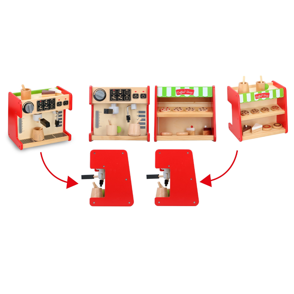 Set din lemn 2 in 1 Marionette Espressor si vitrina deserturi [5]