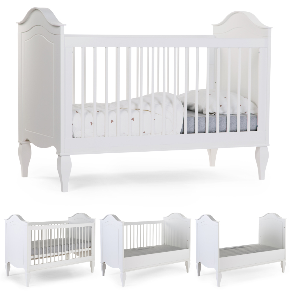 Patut Childhome Romantic White 70x140 cm, MDF/Pin Alb [4]