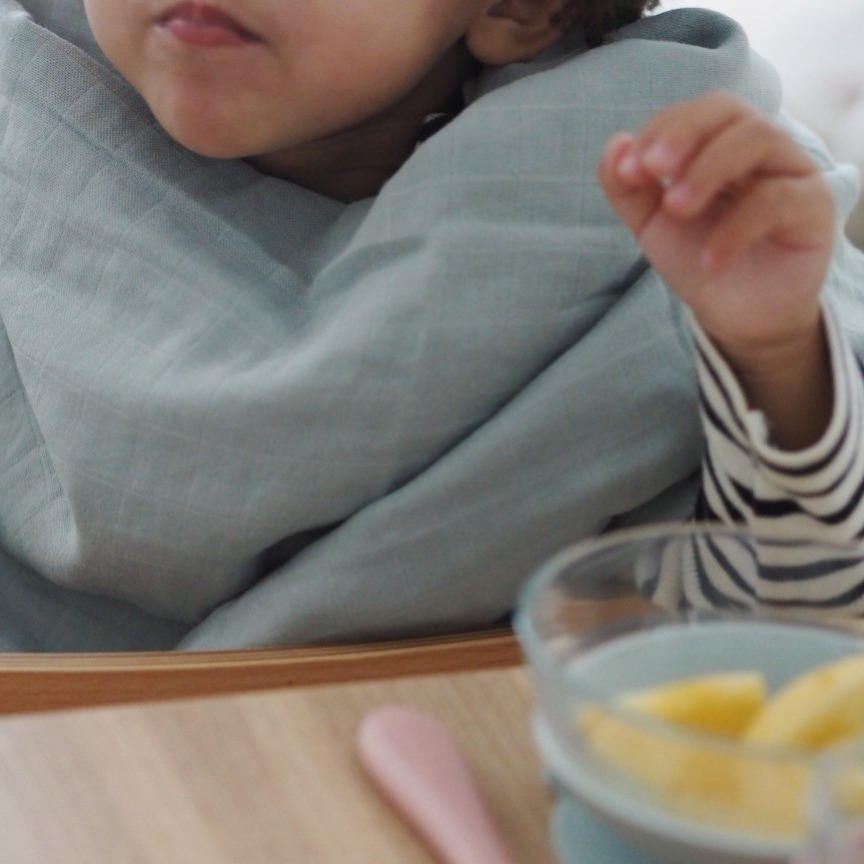 Set 2 Museline Beaba bumbac 120x120 cm Mirage Grey/Jungle [2]