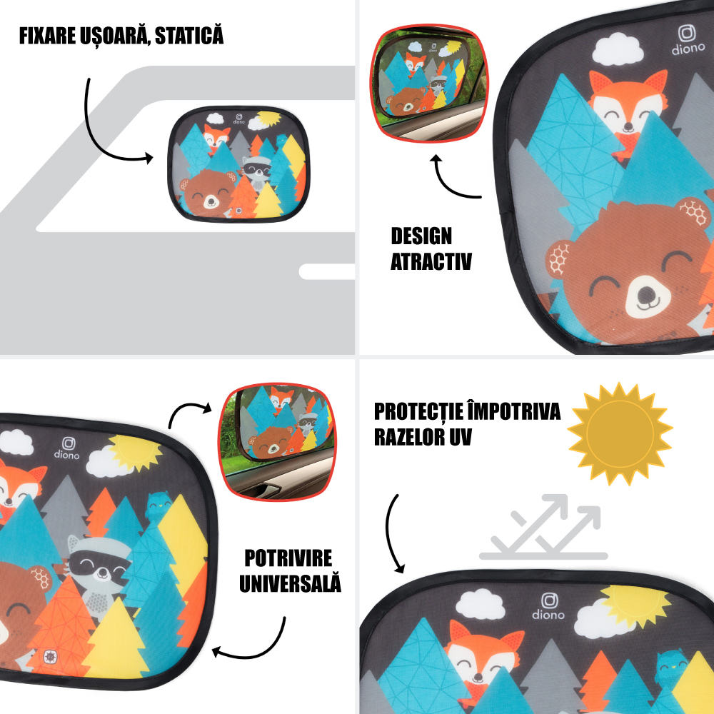 Set 2 parasolare Diono Sun Stoppers Character [2]