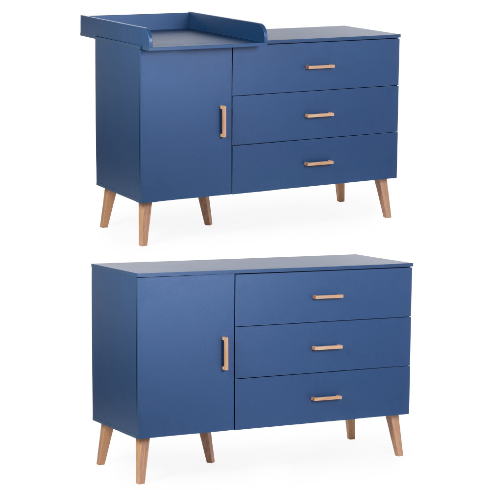 Comoda Childhome Bold Blue 137x77x98 cm cu masa de infasat [3]