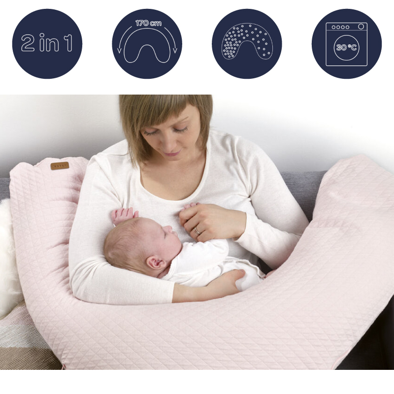 Perna gravida Beaba Big Flopsy 170 cm Fleur de Coton Chalk Pink [4]