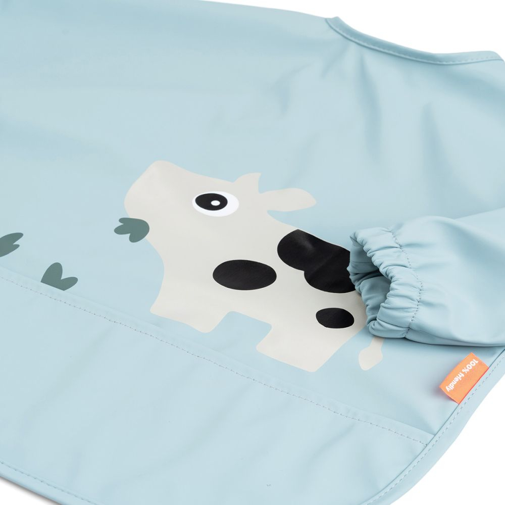 Bavetica cu maneci si buzunar Done by Deer Tiny Farm Blue [2]