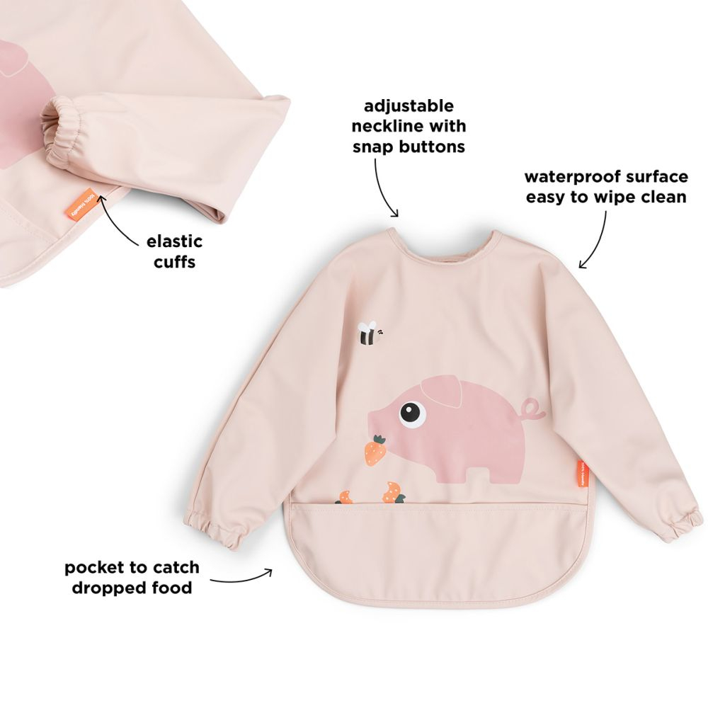 Bavetica cu maneci si buzunar Done by Deer Tiny Farm Powder [3]