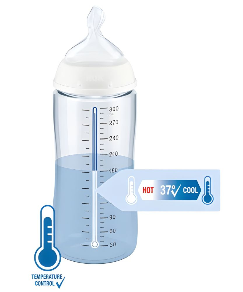 Biberon Nuk First Choice PP 300 ml, Control Temperatura, Tetina Silicon M 0-6 luni, Tigru [2]