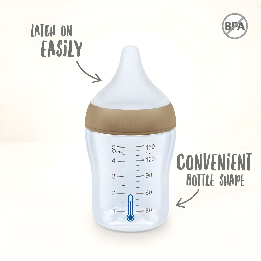 Biberon Nuk Perfect Match Sticla 120 ml Control Temperatura Tetina Silicon S, Curcubeu [2]