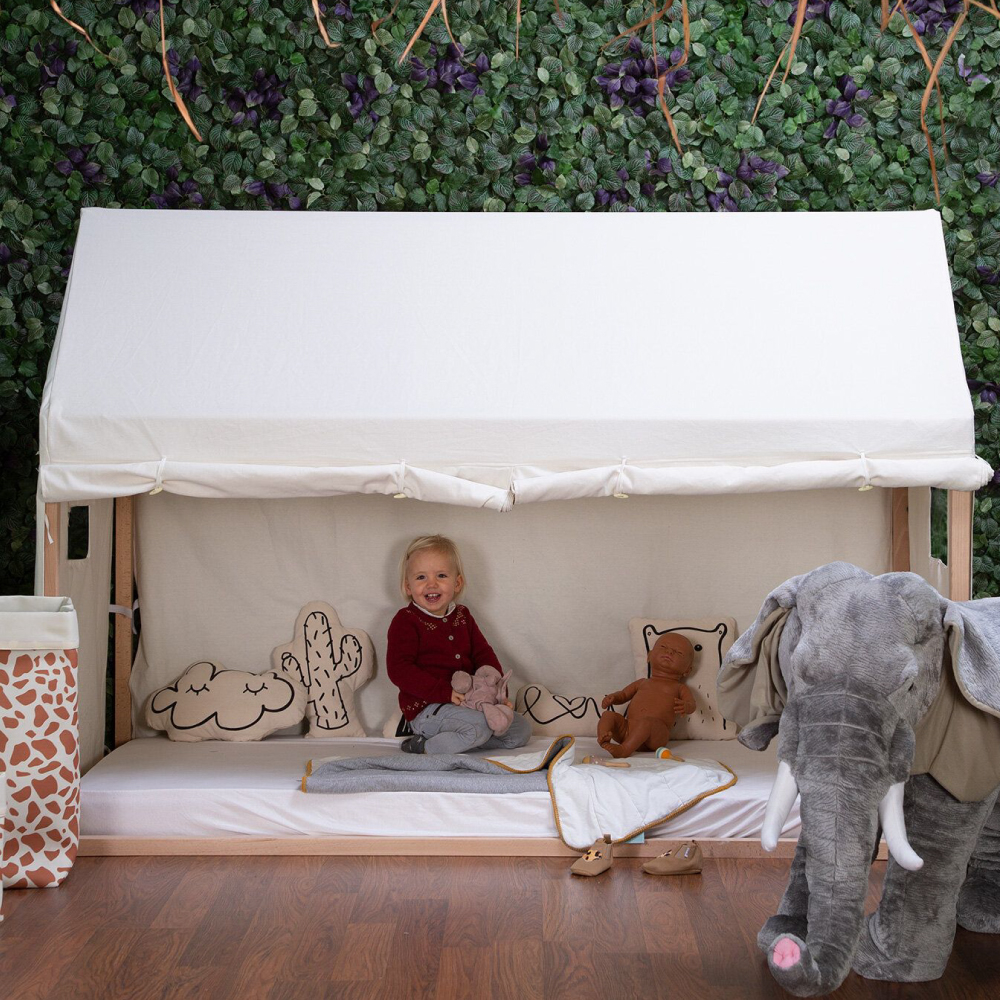 Cadru pat casuta Childhome 90x200 cm Lemn Natural [4]