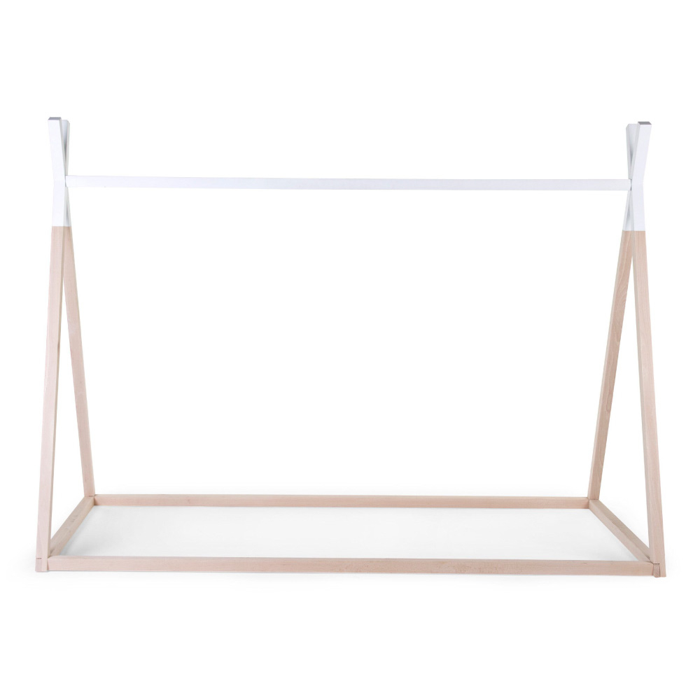 Cadru pat Tipi Childhome 90x200 cm Lemn Natural/Alb [2]