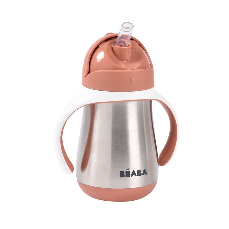 Cana cu pai din inox Beaba 250 ml Terracotta [3]