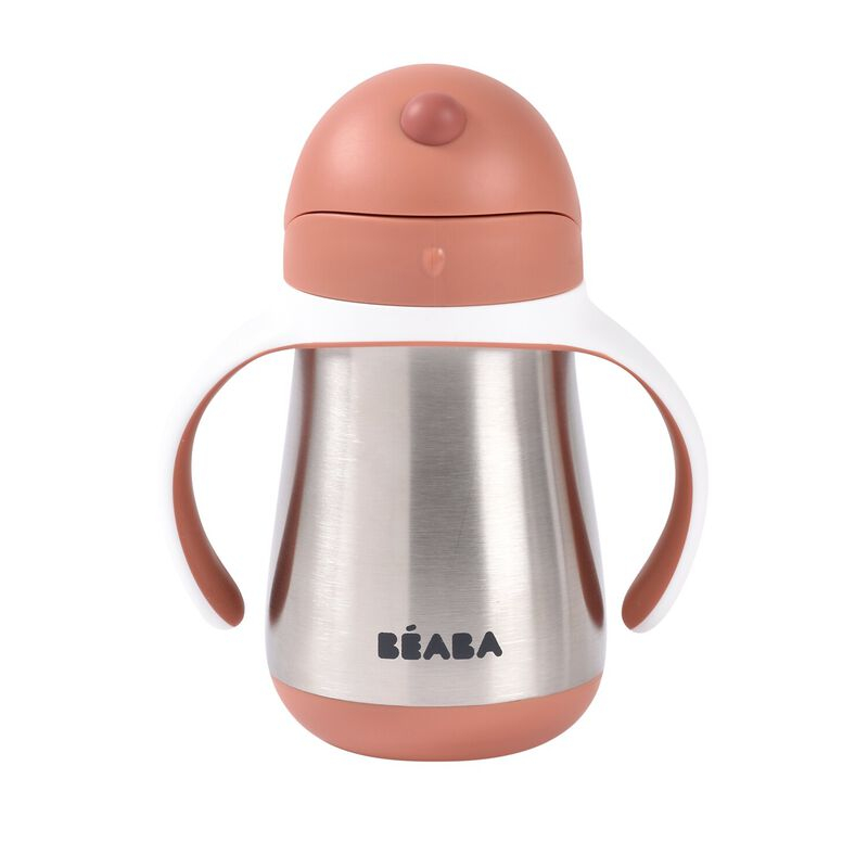 Cana cu pai din inox Beaba 250 ml Terracotta [4]