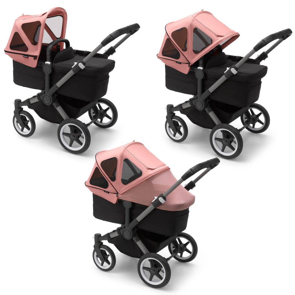 Capotina cu extensie plasa insecte Bugaboo Donkey Morning Pink [2]
