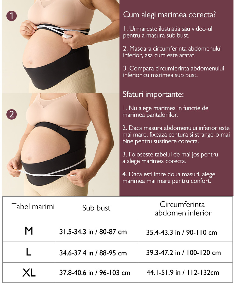 Centura gravide Momcozy pentru sustinerea greutatii abdominale Skin M [8]