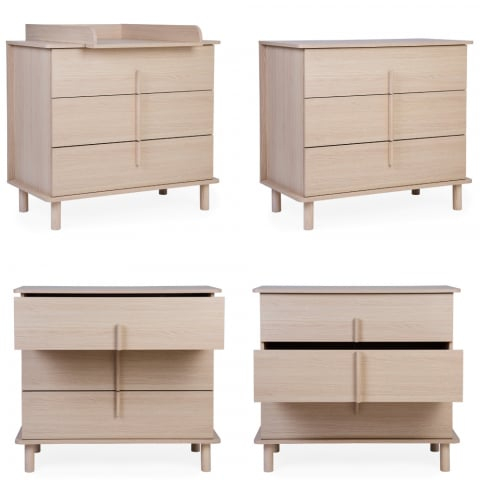 Comoda Childhome Nordica Natural 85 x 50 x 95 cm cu masa de infasat [4]