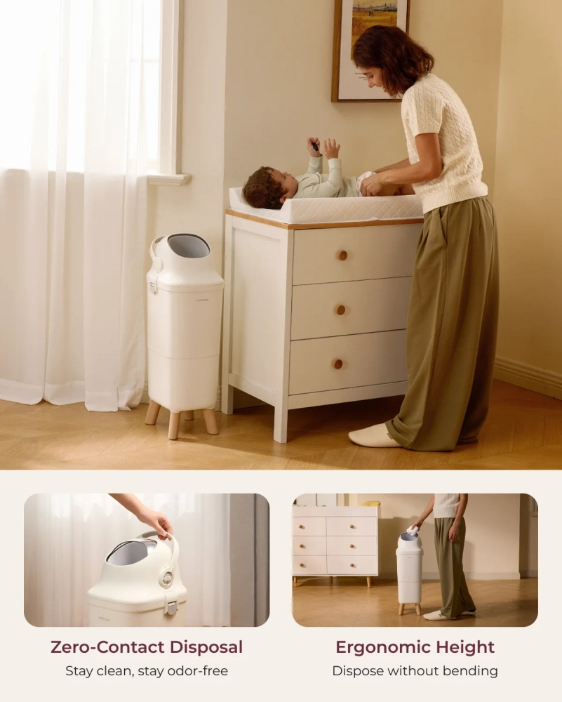 Cos scutece Momcozy cu sistem triple-seal anti-miros 22L [8]